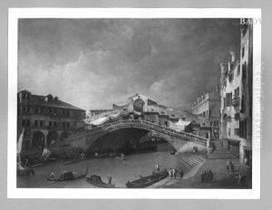 Ansicht des Canale Grande mit der Ponte Rialto