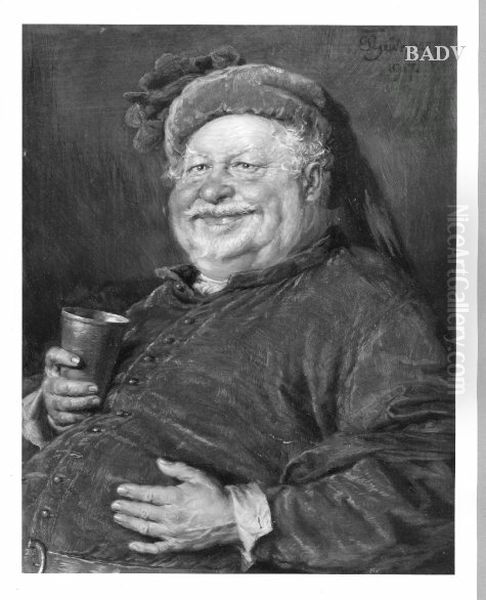 Drinking old man (Falstaff?) - view 1