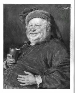 Drinking old man (Falstaff?) by Eduard Von Grutzner