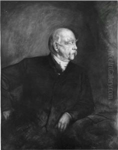 Portrat Bismarcks am Tisch sitzend (im Profil) by Lenbach Franz Von