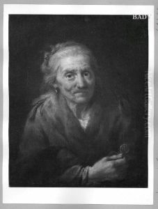Portrat einer alten Frau mit Augenglas in der Hand Portrat einer alten Frau mit Augenglas in der Hand