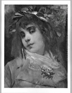 Head of girl by Mihaly Munkacsy