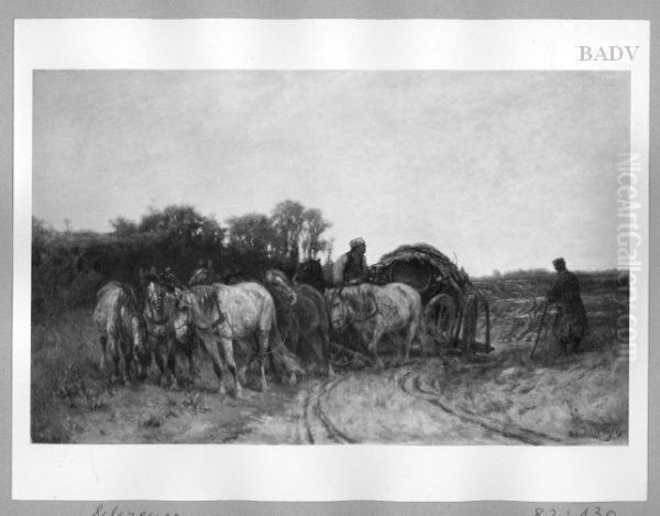 carriage + horses in moore-landscape - view 1