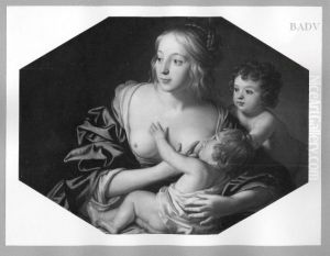 young mother with 2 children