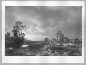 Shepherd with sheeps
