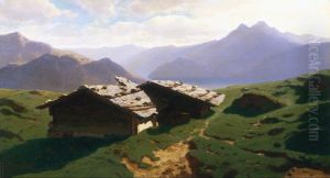 Chalets at Rigi by Alexandre Calame