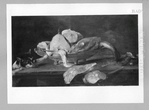 Fischstillleben mit Katze - view 1