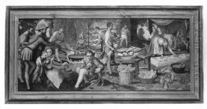 citchen scene out doors by Pieter Aertsen