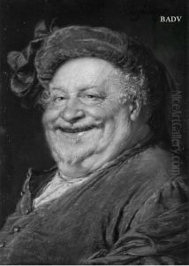 Lachender Falstaff (Kopf) by Eduard Von Grutzner