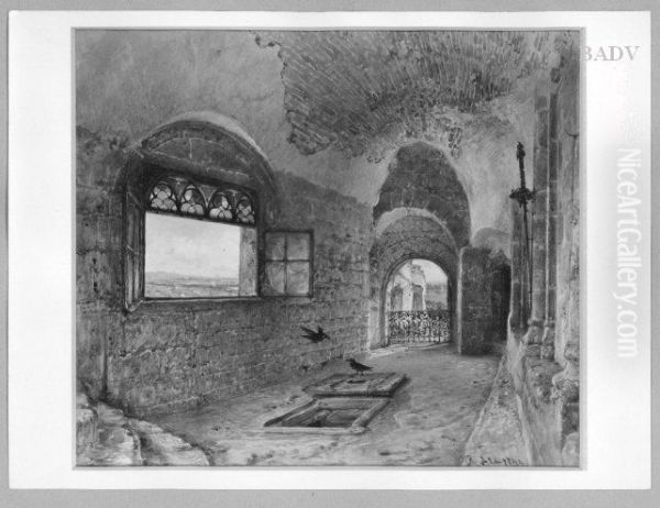 Gewolbter Gang in einem Schloss - view 1