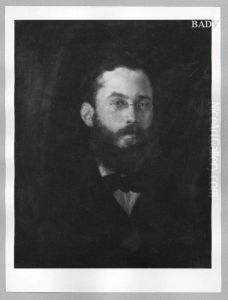 Brustbild eines bartigen Mannes mit Brille by Lenbach Franz Von