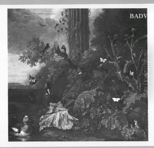 Enten, Singvogel und Disteln by Abraham Begeyn