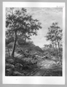 landscape with sheep landscape with sheep