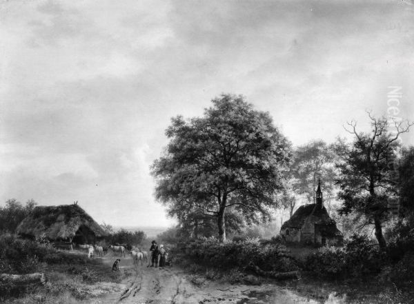 Landschaft mit Schafherde und Kapelle - view 1