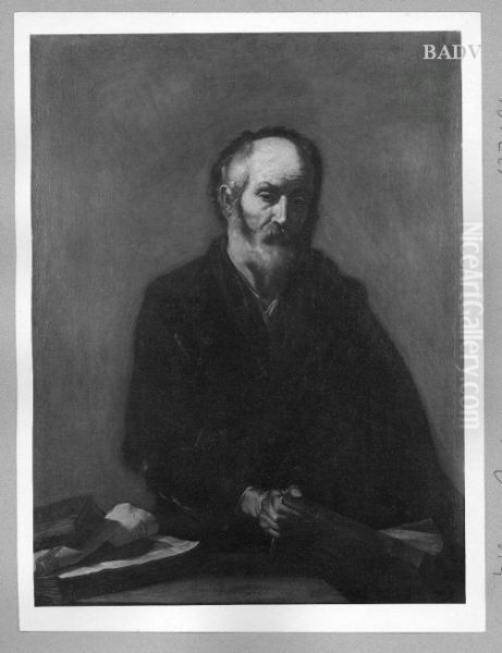 Halbfigur eines Philosophen mit einem Folianten - view 1