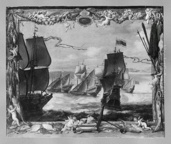 Seascape in a painted frame - view 1