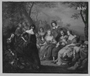 Garden-party by Johann Georg Platzer