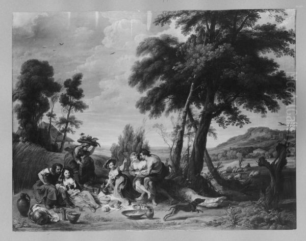 Arkadische Szene in einer Landschaft - view 1