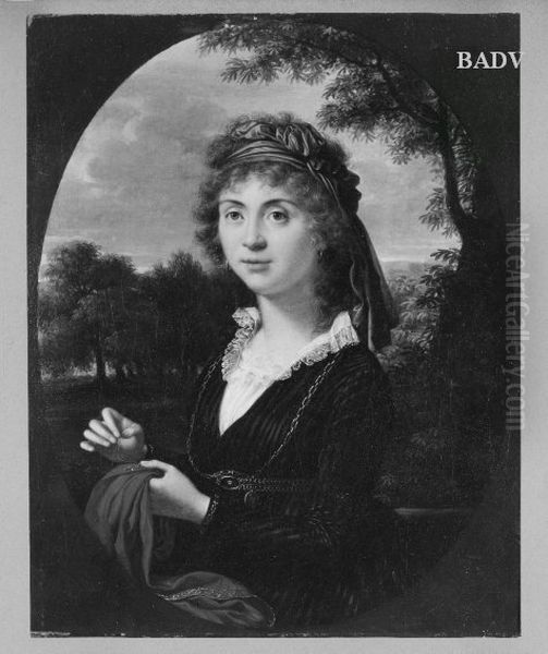 Portrait of a lady sewing - view 1