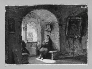 Klosterzelle mit zwei Monchen