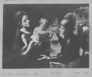 Madonna mit Kind und Erzengel Michael by Andrea Vaccaro