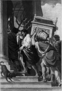 Die Bundeslade (Zug aus dem Tempel) by Eustache Le Sueur