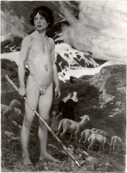 nude shepherd boy in the mountains - view 1