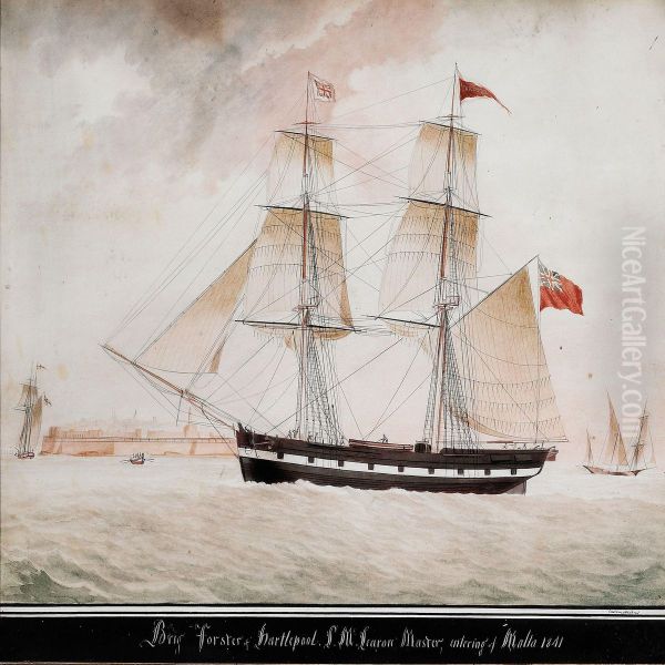 The Brig "forster Of Hartlepool" In Storm And Calm - view 1