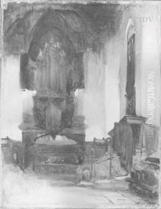 Inneres der Niewe Kerk im Haag by Johannes Bosboom