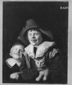 Bildnis zweier Kinder mit Katze by Jan Miense Molenaer
