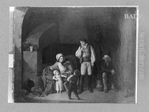 a family -scene by Louis-Leopold Boilly