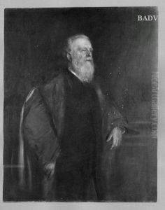 Portrait of an old bearded man; Kniestuck des Grossherzogl. sachs. Geheimrat v. Helldorf by Lenbach Franz Von