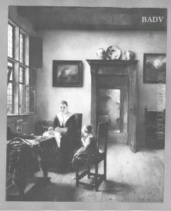 a lace-Maker by Ludwig Von Lofftz