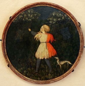 Jeune chasseur au faucon by Master of the Bargello Tondo