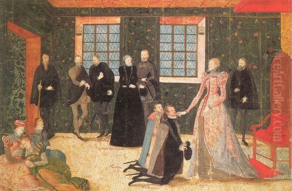 Queen Elizabeth I of England receives Dutch ambassadors painting by atttruburied to Peter Paul Rubens - view 1