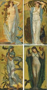 Morn; Noon; Eve; Night by Walter Crane