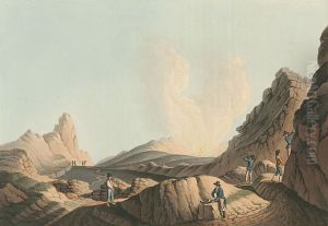 Crater in the island of Stromboli by Luigi Mayer