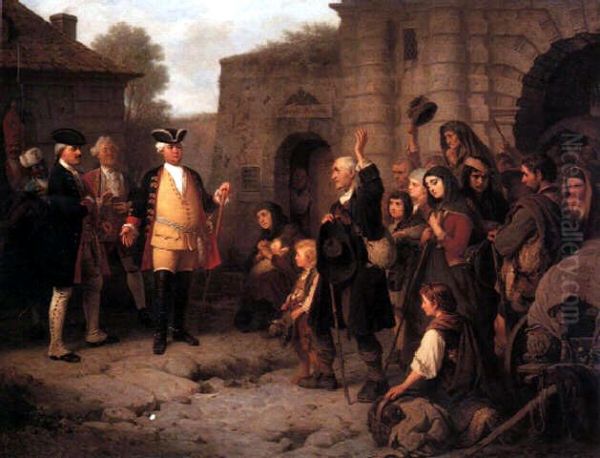 Empfang der Salzburger Protestanten durchKonig Friedrich Wilhelm I.in Berlin am Leipziger Tor am 30.April 1732 - view 1