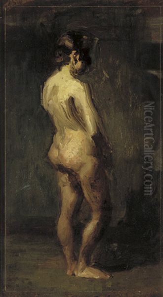 Masked nude standing - view 1
