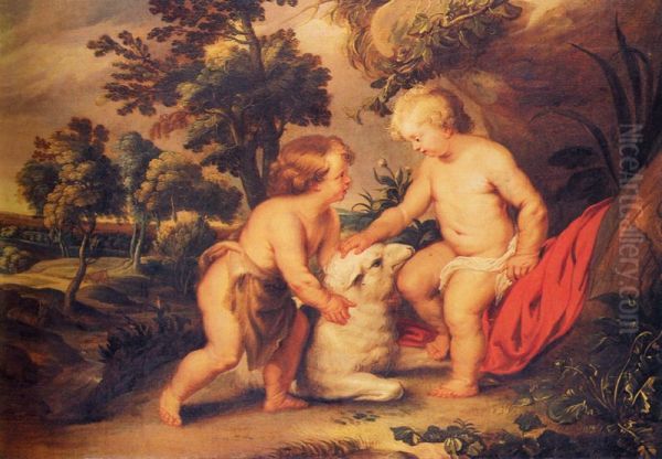 The Christ Child and the infant Saint John the Baptist. - view 1