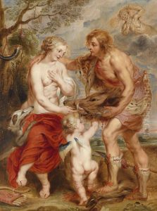 Meleager presenting to Atalanta the head of the Calydonian boar