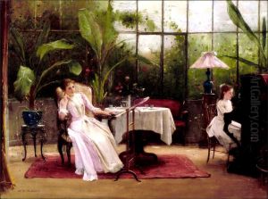 Piano-lesson by Mihaly Munkacsy