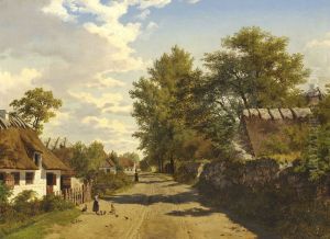 View of the village Kragholm at the Faareveile estate on Langeland, Denmark. by Axel Schovelin