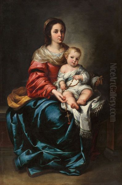 Virgin and Child, with rosary - view 1