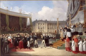 Inauguration du monument a la memoire de Louis XVI par Charles X, place de la Concorde, 3 mai 1826