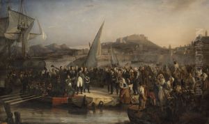 Napoleon Ier quittant l'ile d'Elbe. 26 fevrier 1815 by Joseph Beaume