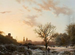 Winter Landscape, View on Kleef by Barend Cornelis Koekkoek