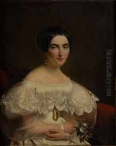 Portrait of Emma Destailleur, wife of Antoine Le Roux de Lincy by Louise Adelaide Desnos