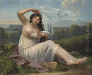 Young woman sitting in a landscape Young woman sitting in a landscape