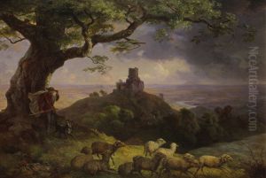 The ruins of Kamaik in Bohemia at upcoming storm